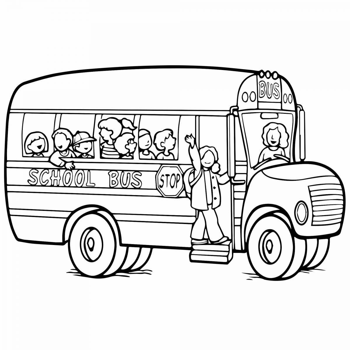 Adorable minibus coloring page