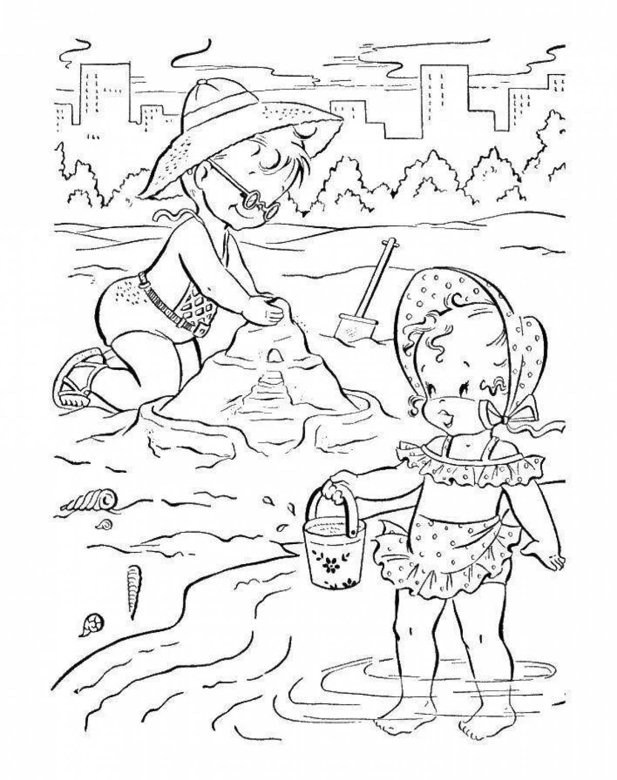 Sunny summer coloring page