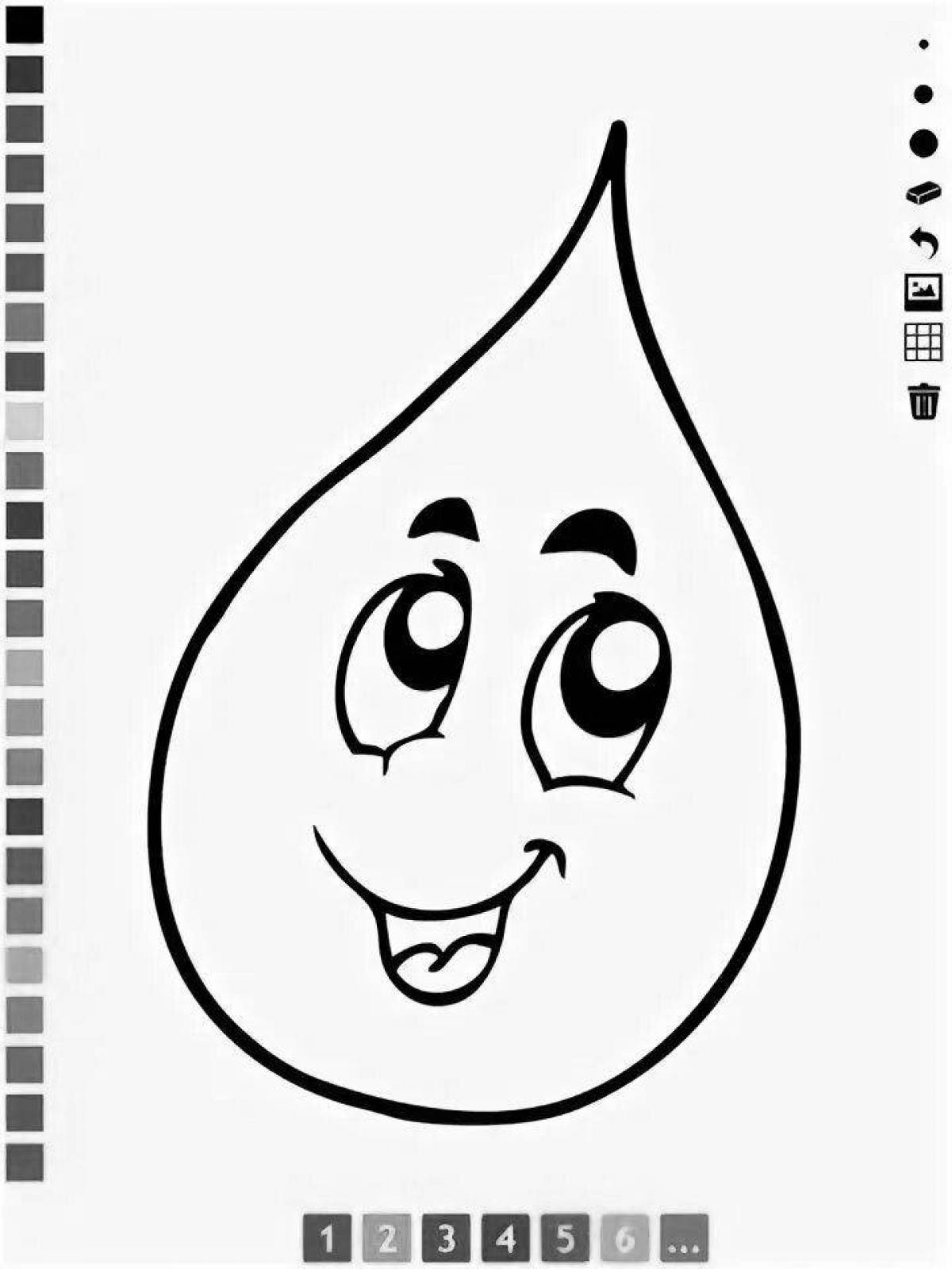 Animated drop coloring page