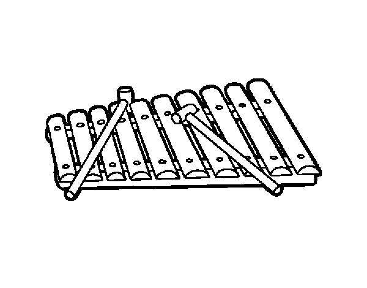 Colorful xylophone coloring page
