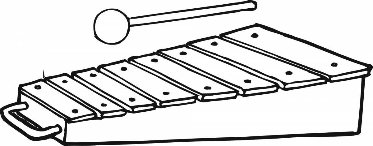 Xylophone playful coloring page