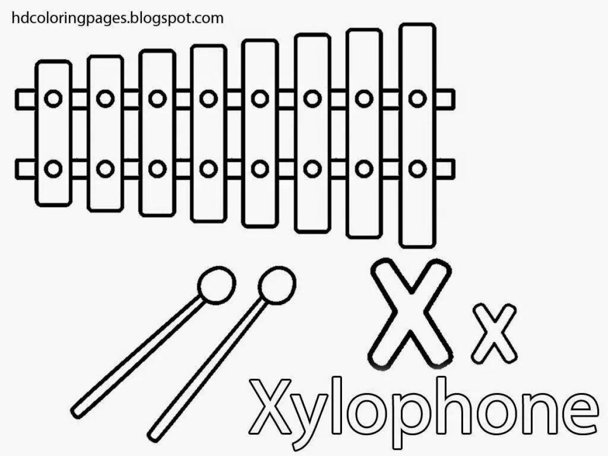 Fabulous xylophone coloring page