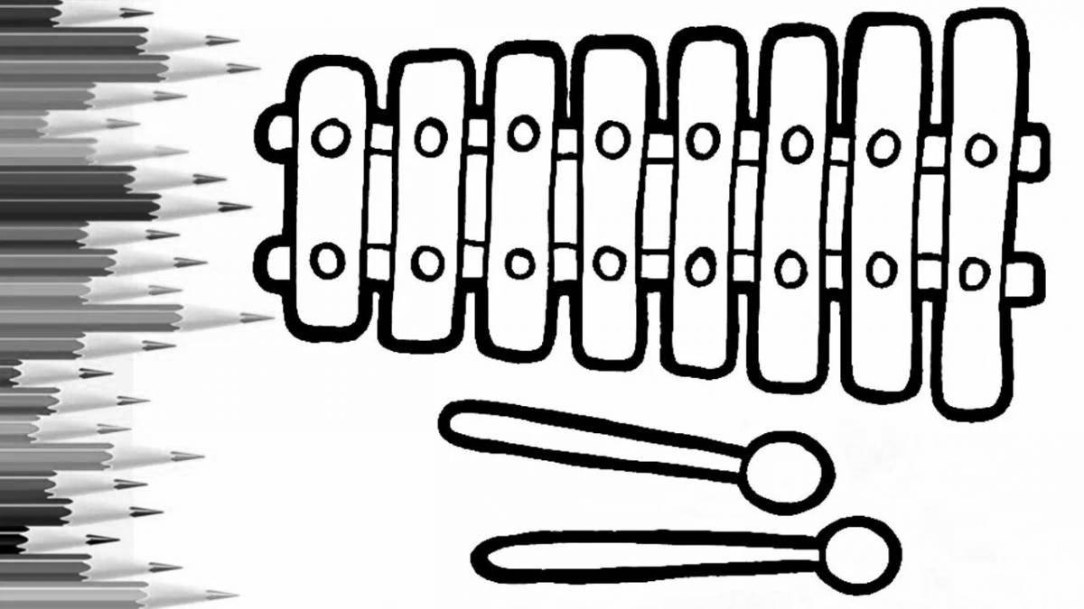 Amazing xylophone coloring page
