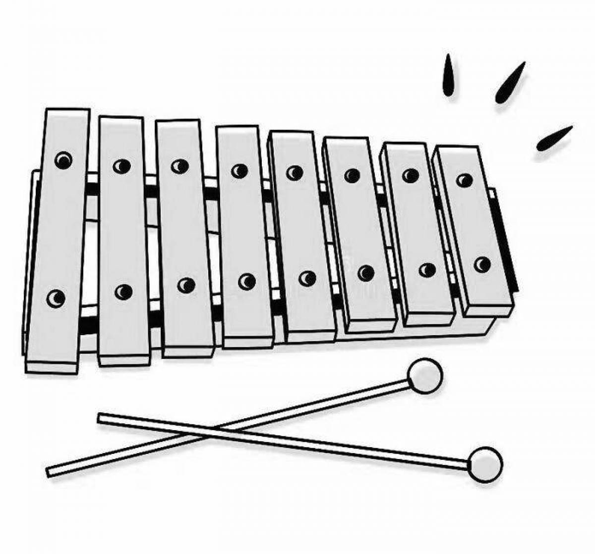 Awesome xylophone coloring page