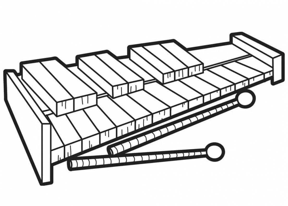 Cute xylophone coloring page