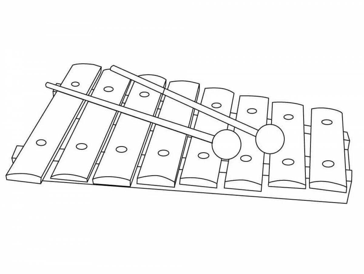 Cute xylophone coloring page