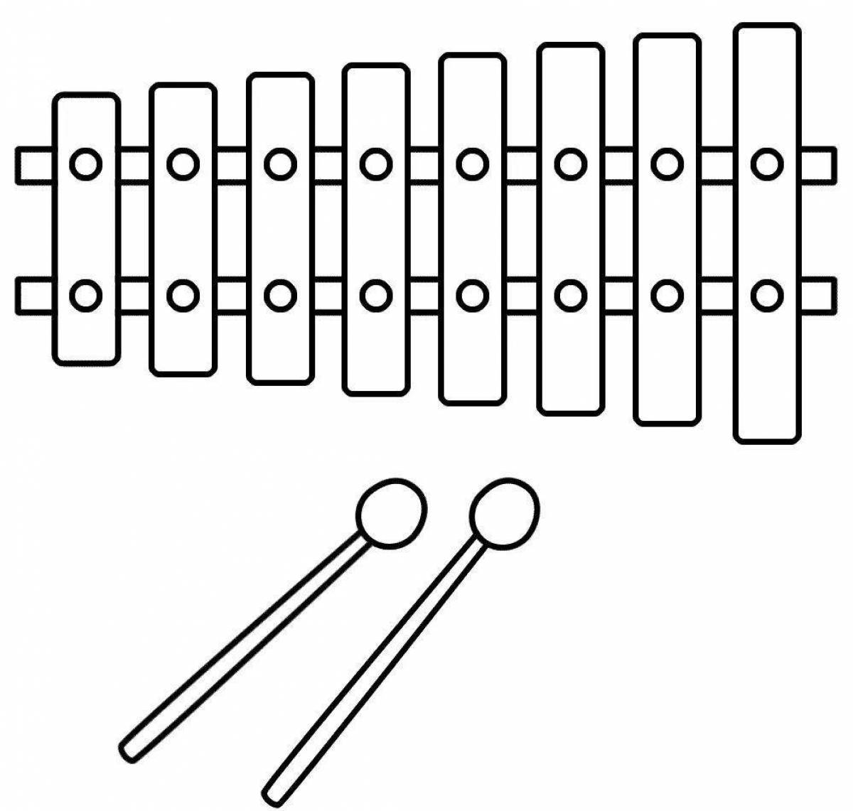 Xylophone stylish coloring page