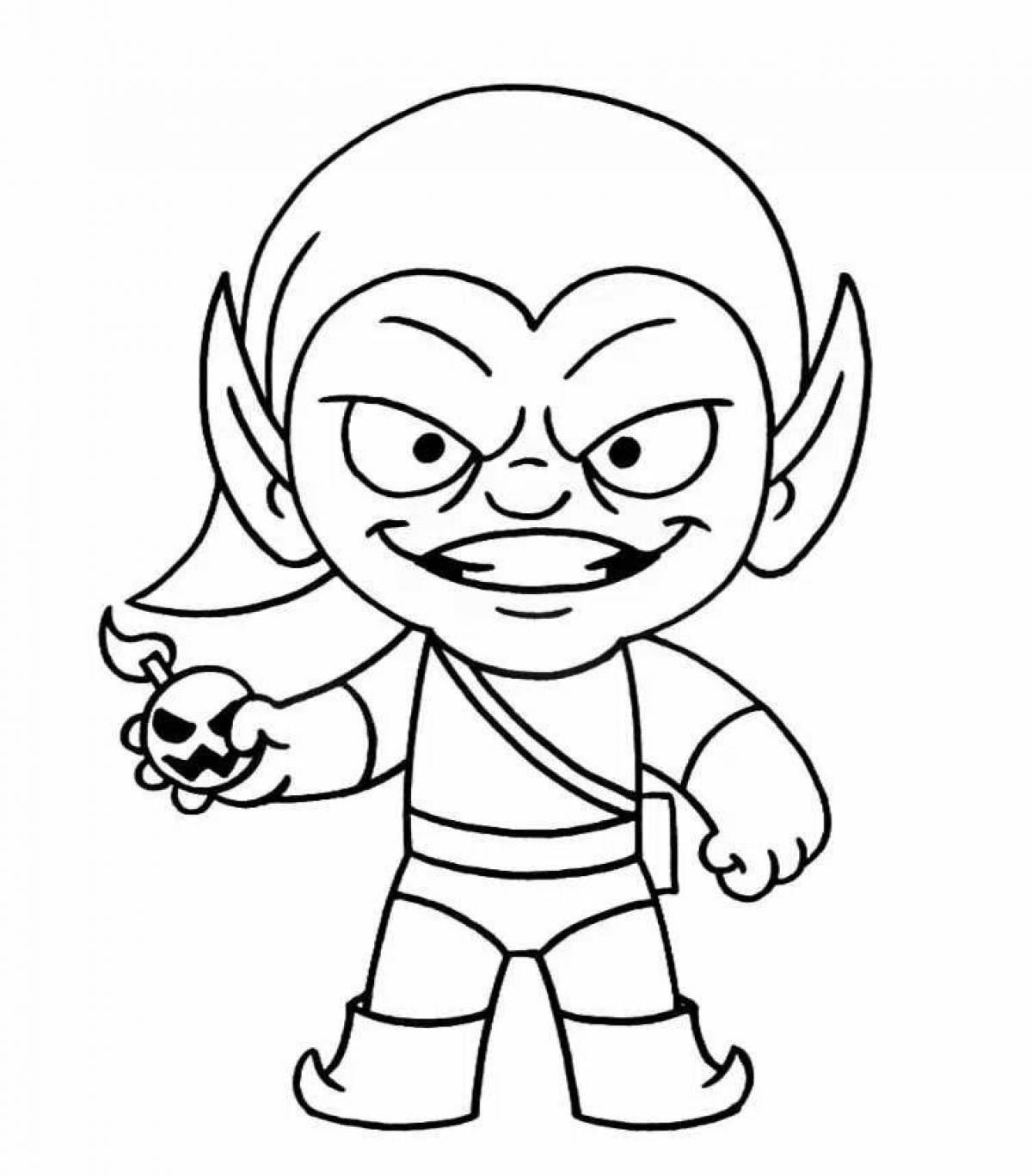 Happy goblin coloring page