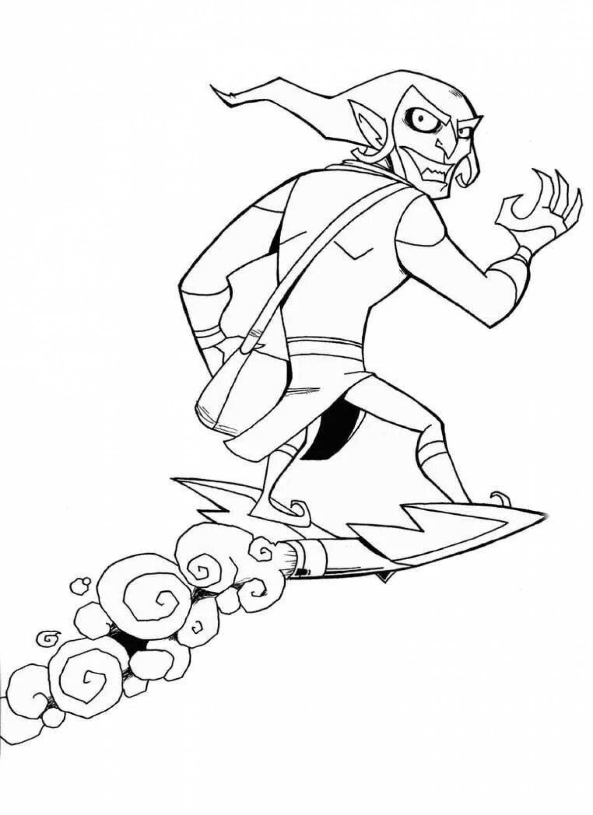 Playful goblin coloring page
