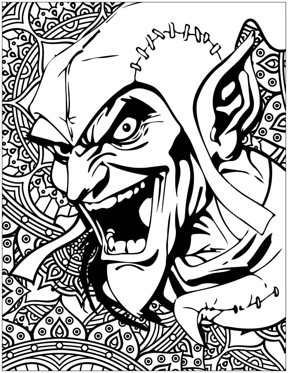 Animated goblin coloring page