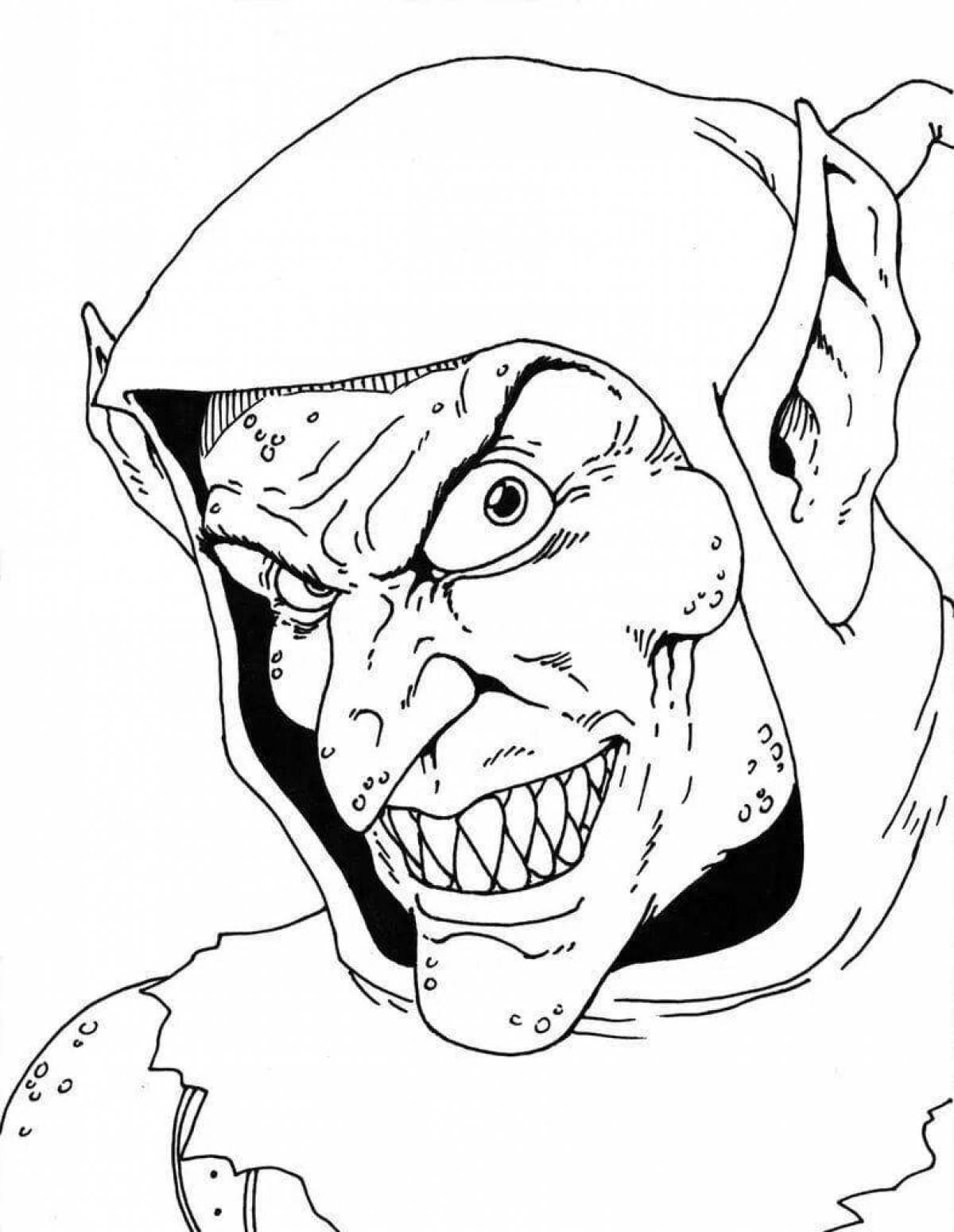 Naughty goblin coloring page