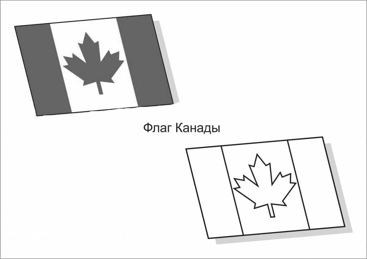 Canada bright flag coloring page