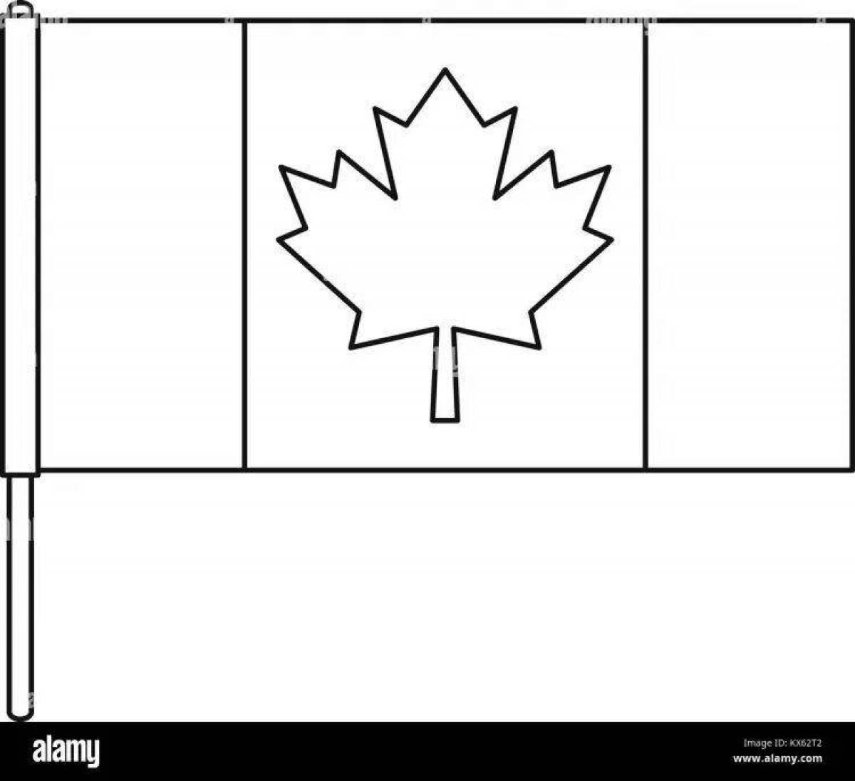 Majestic Canadian flag coloring page