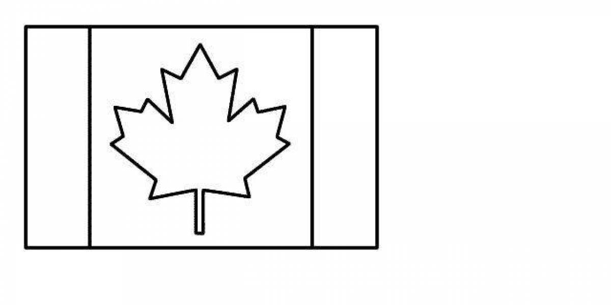 Раскраска Флаг Канада Распечатать Бесплатно для Взрослых и Детей