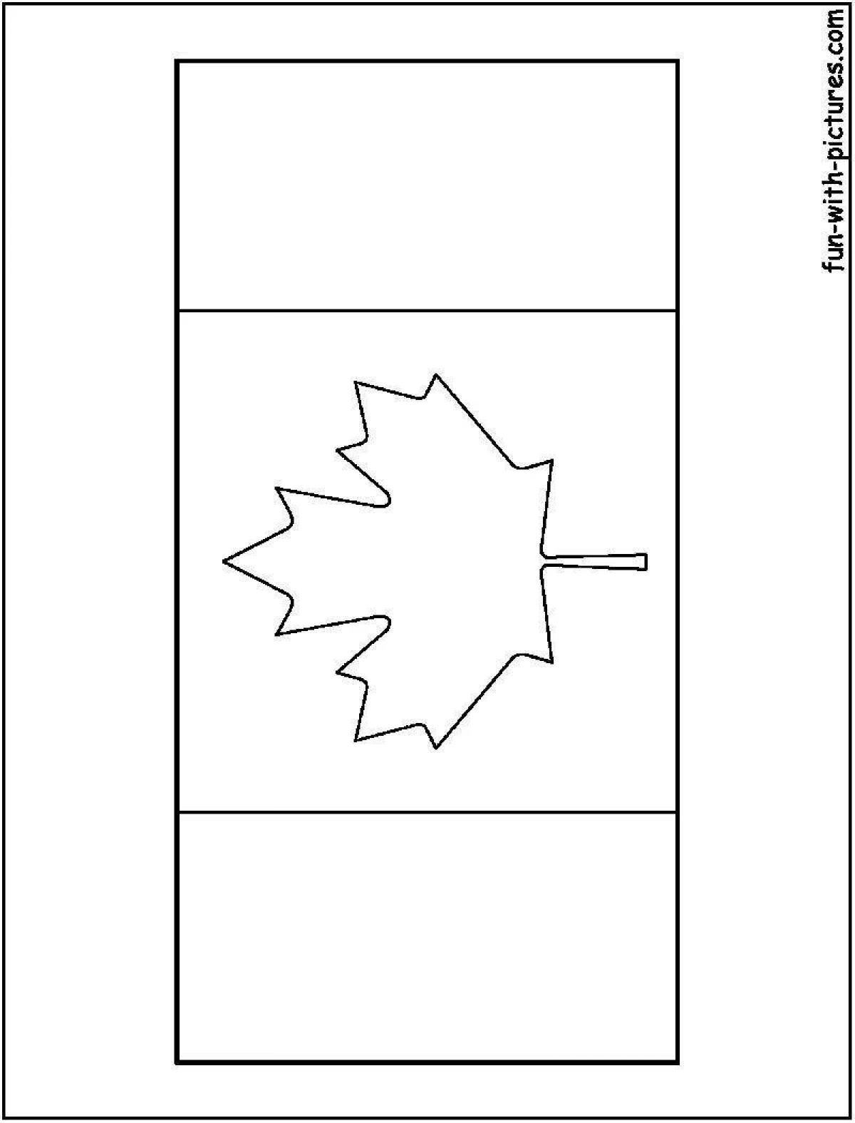 Canada shining flag coloring page