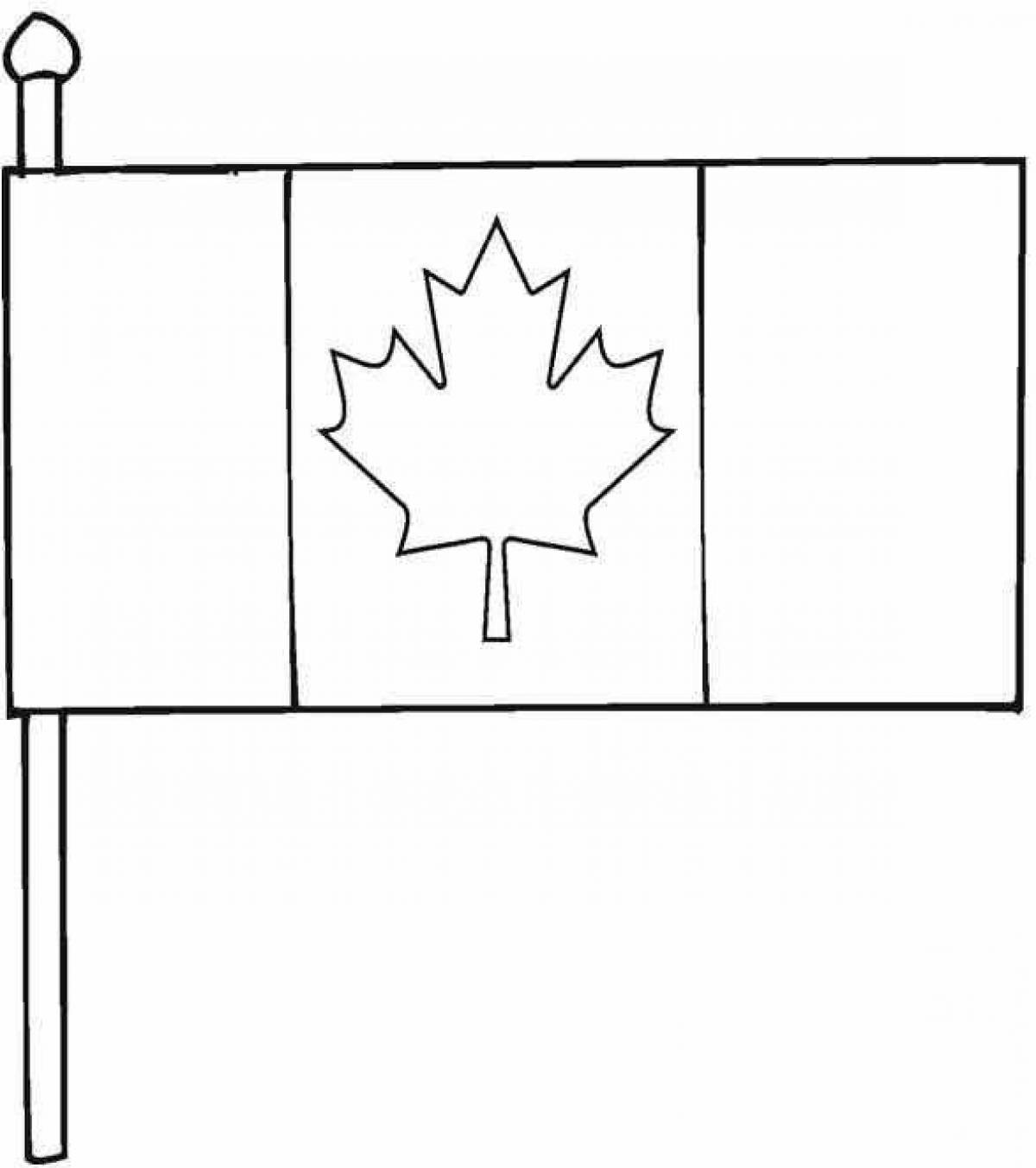 Раскраска блестящий флаг канады