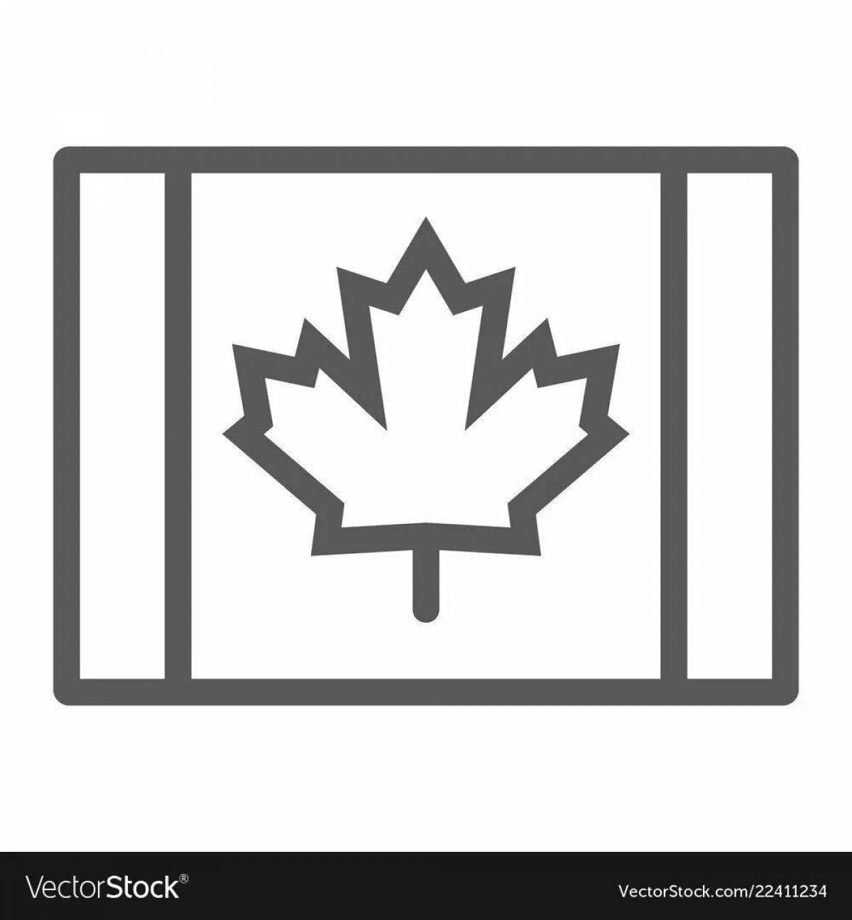 Luxury canadian flag coloring page