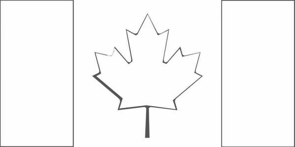 Rampant Canada flag coloring page