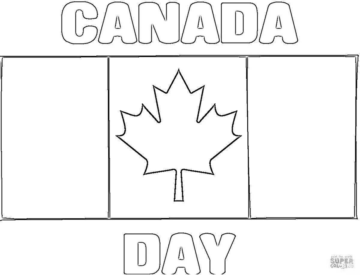Canada's glowing flag coloring page