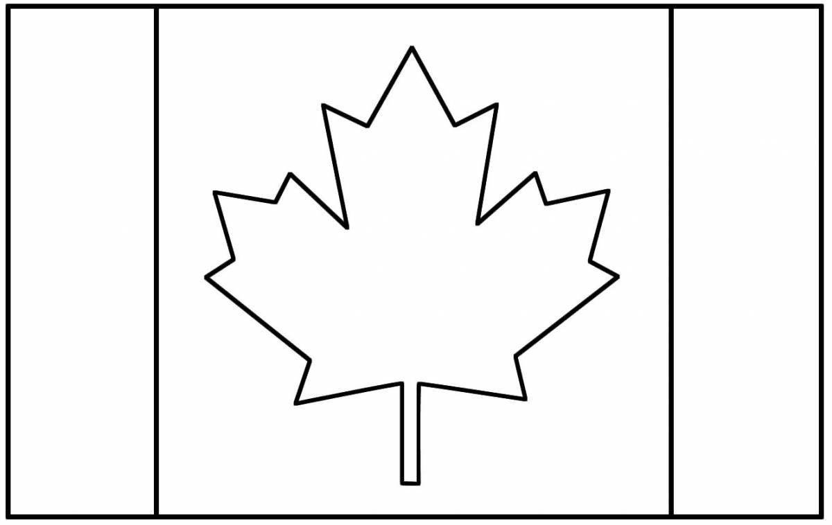 Exotic canadian flag coloring page