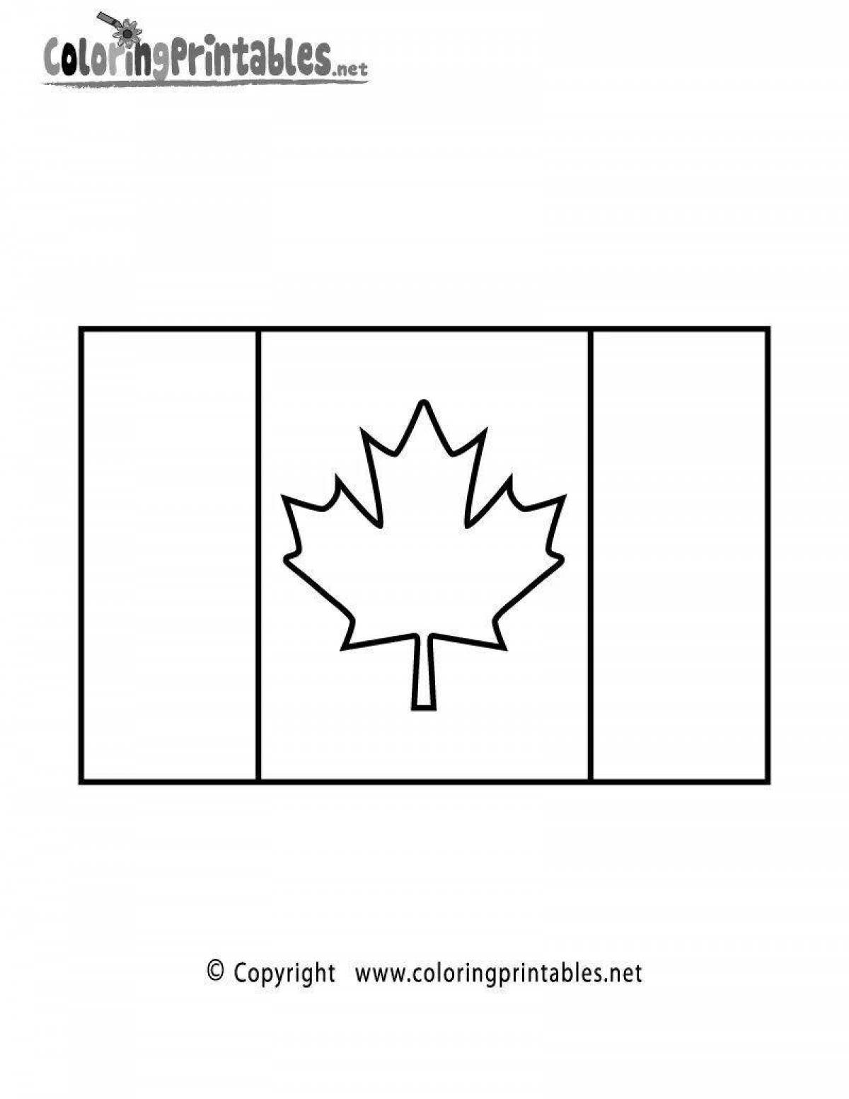 Coloring page glorious canadian flag