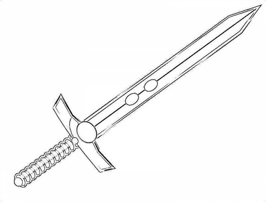 Рисунок меч карандашом для детей