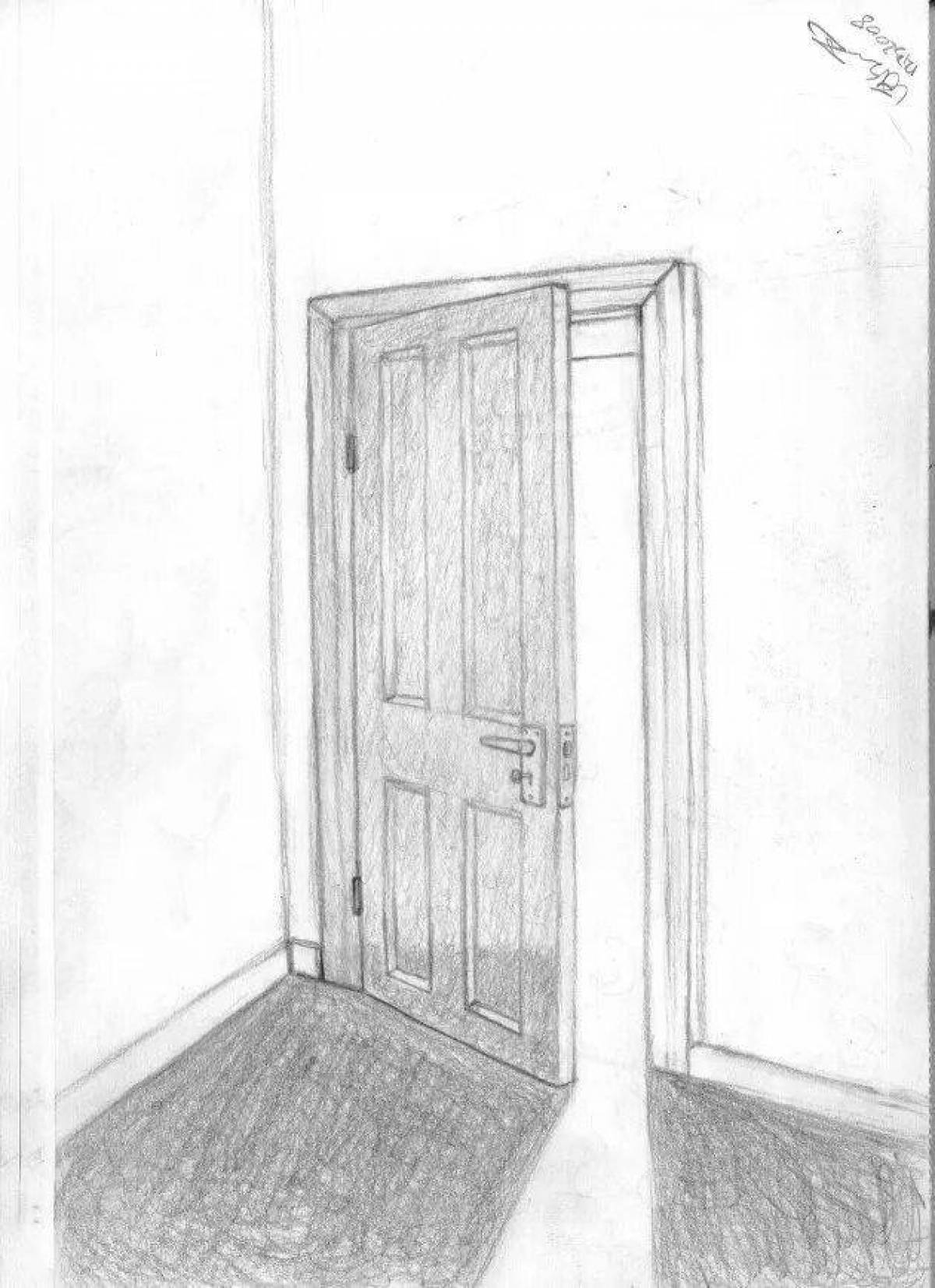 Дверь карандашом