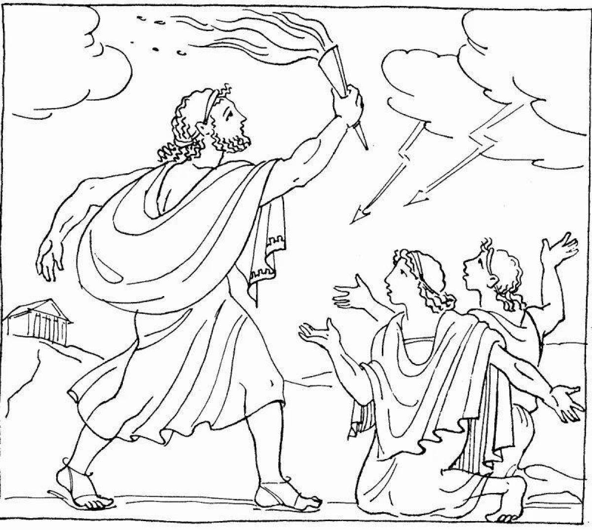 Иллюстрация Олимп мифы древней Греции