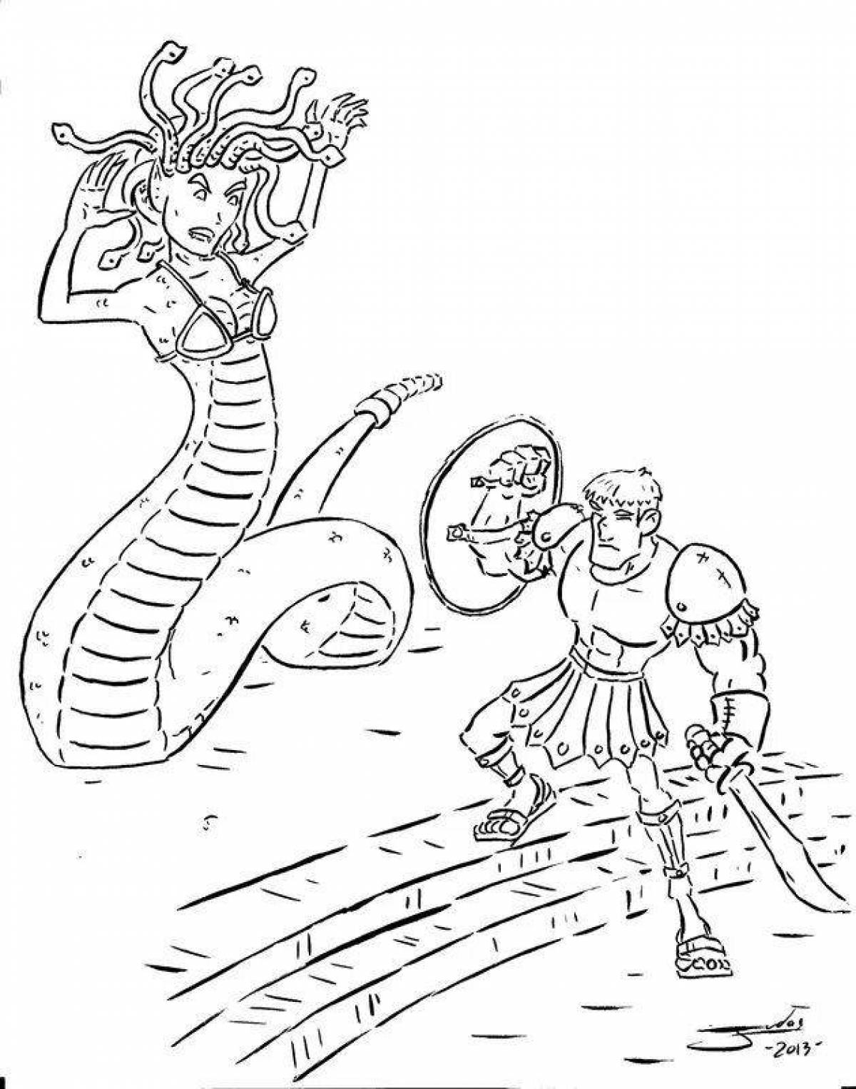 Храбрый Персей и медуза Горгона
