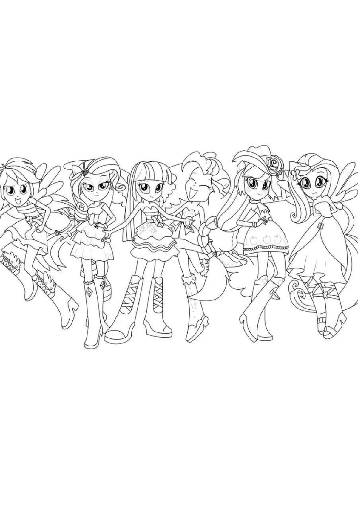 Coloring Pages My little pony people (29 pcs) - download or print for ...