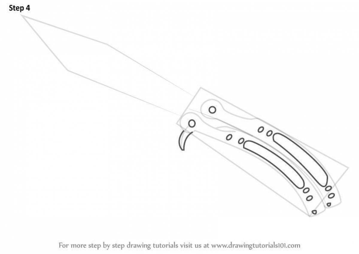 Как нарисовать нож бабочку