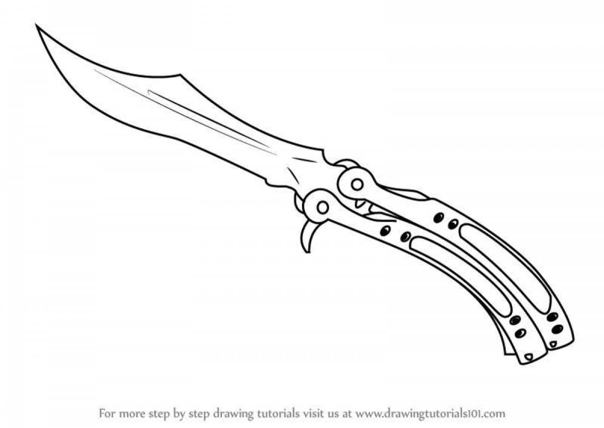 Нож бабочка из стандофф 2 рисовать