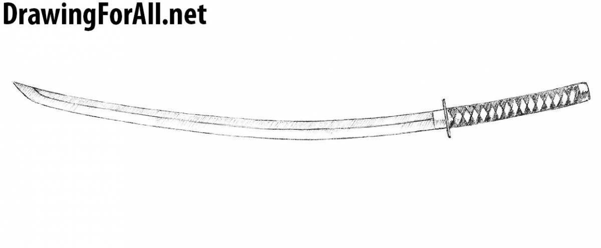 Рисунок самурайского меча