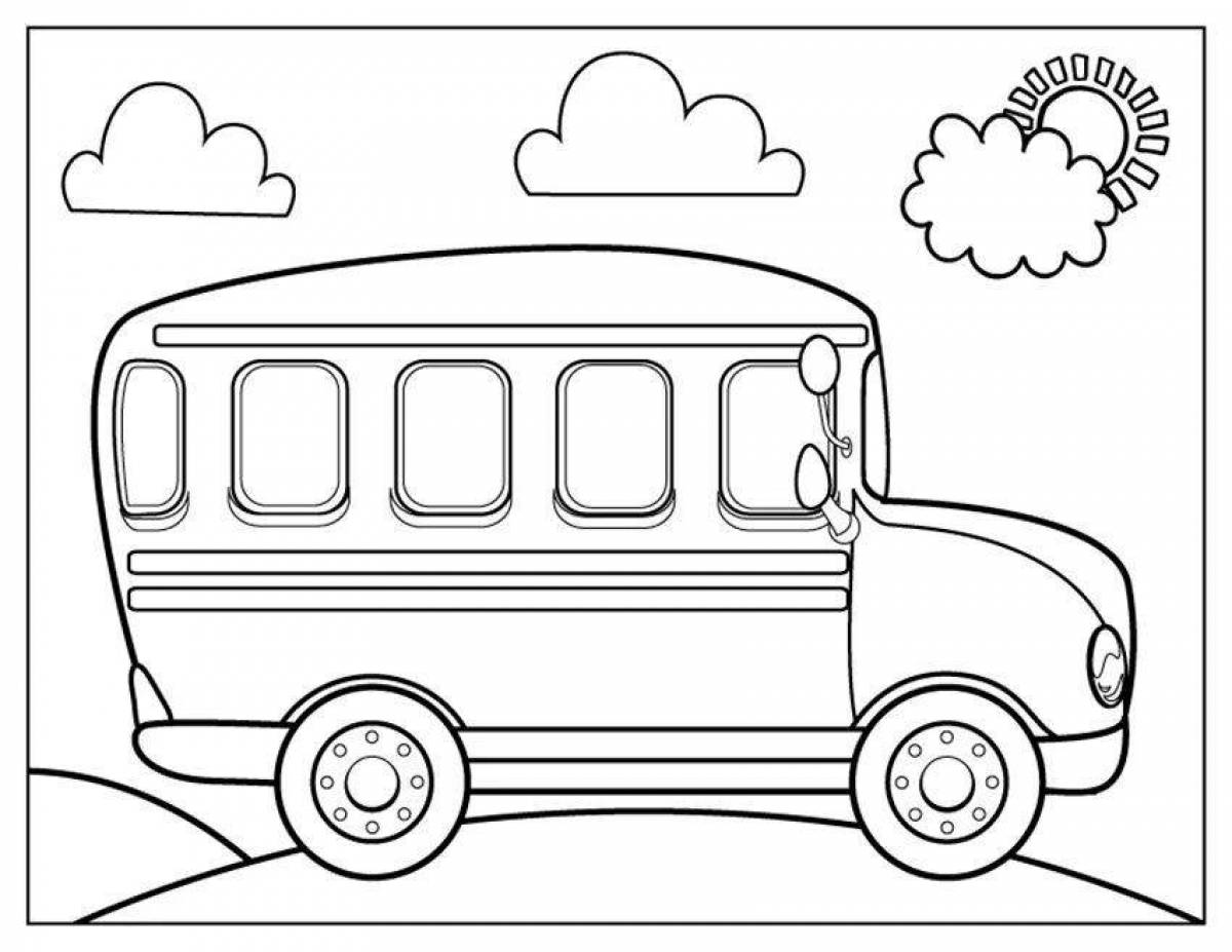 Раскраска детей с окна автобуса