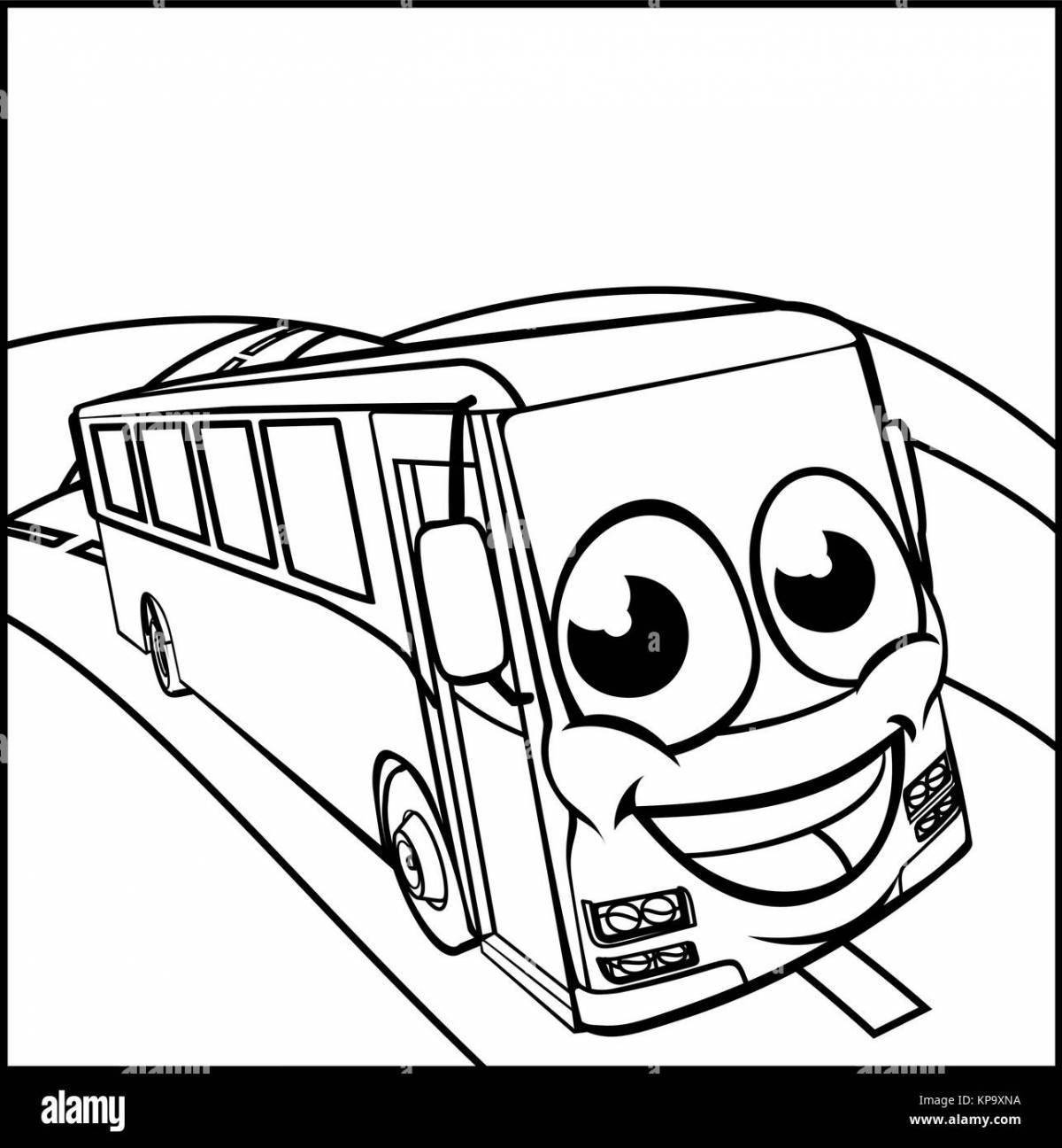 Раскраска автобус Гордон из мультика