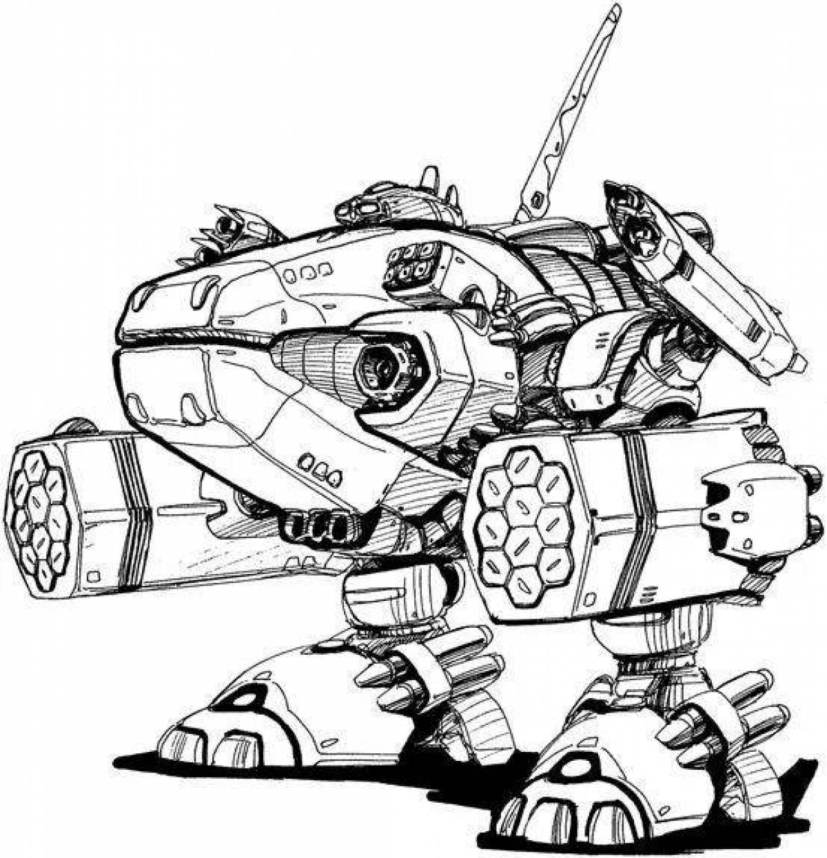 Creative robot tank coloring book
