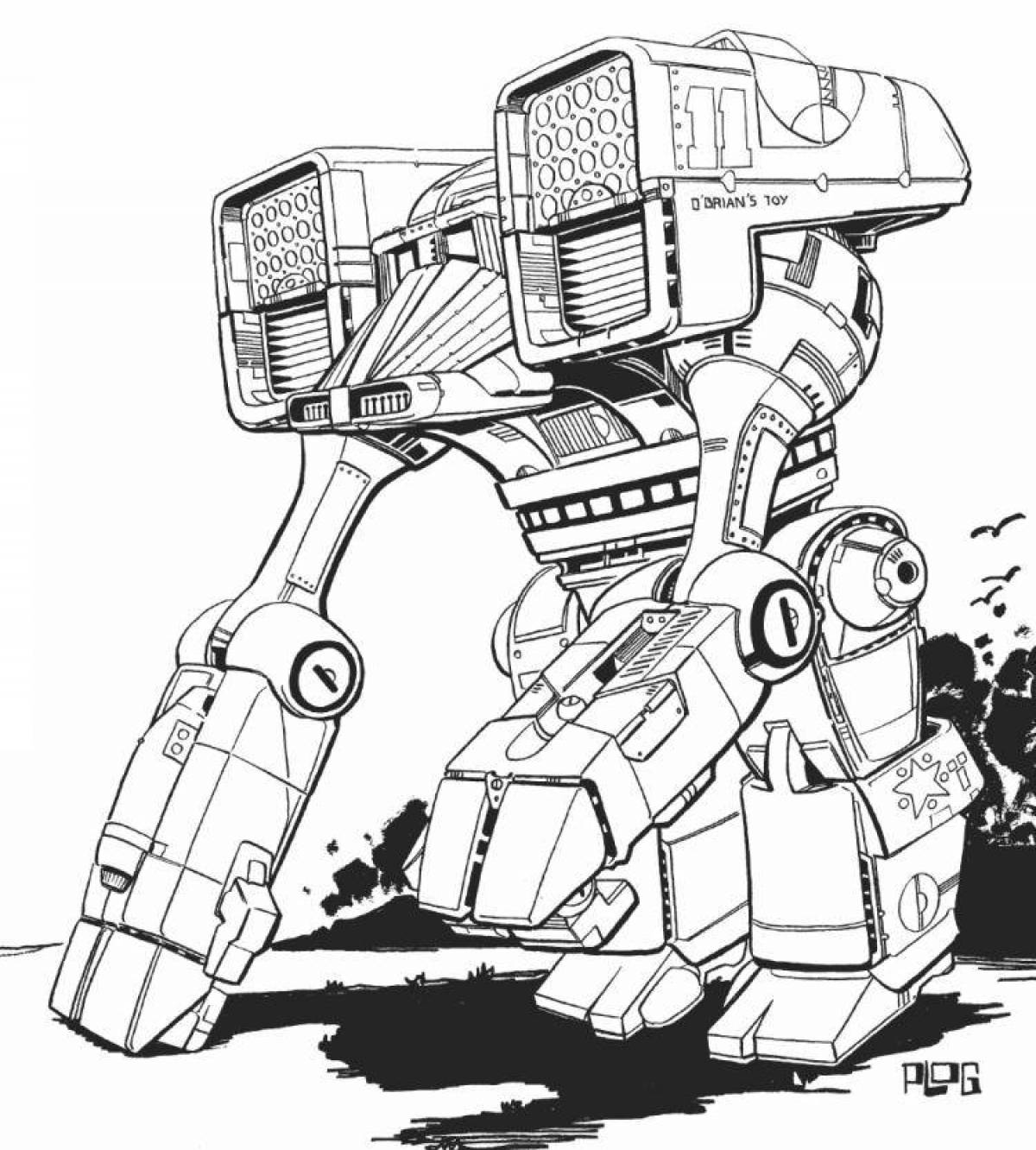 Robot tank coloring page
