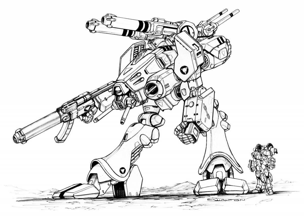 Crazy Coloring Robot Tank Coloring Pages