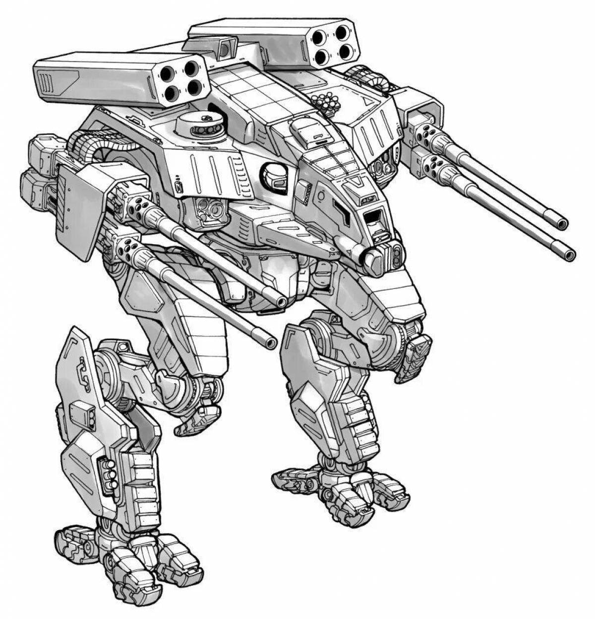Glitter tank robot coloring page