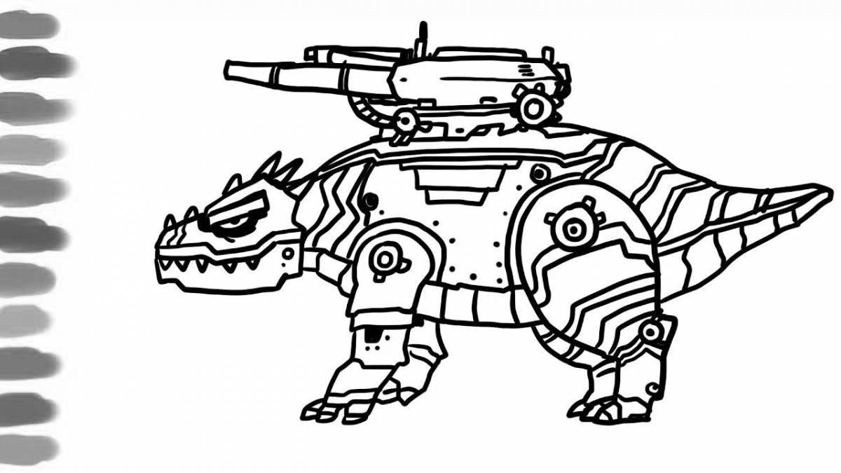 Glittering robot tank coloring page
