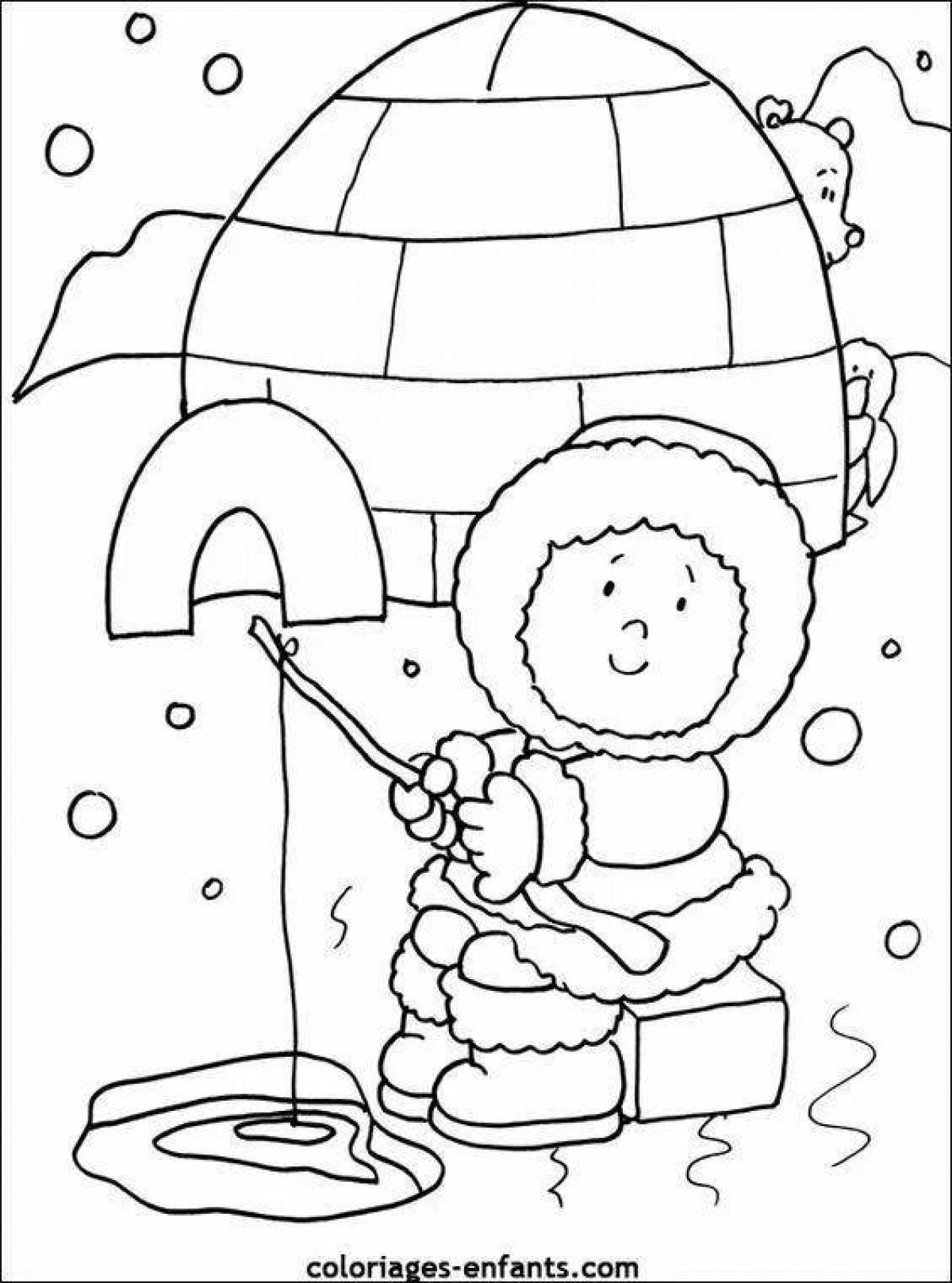 Glorious north pole coloring page