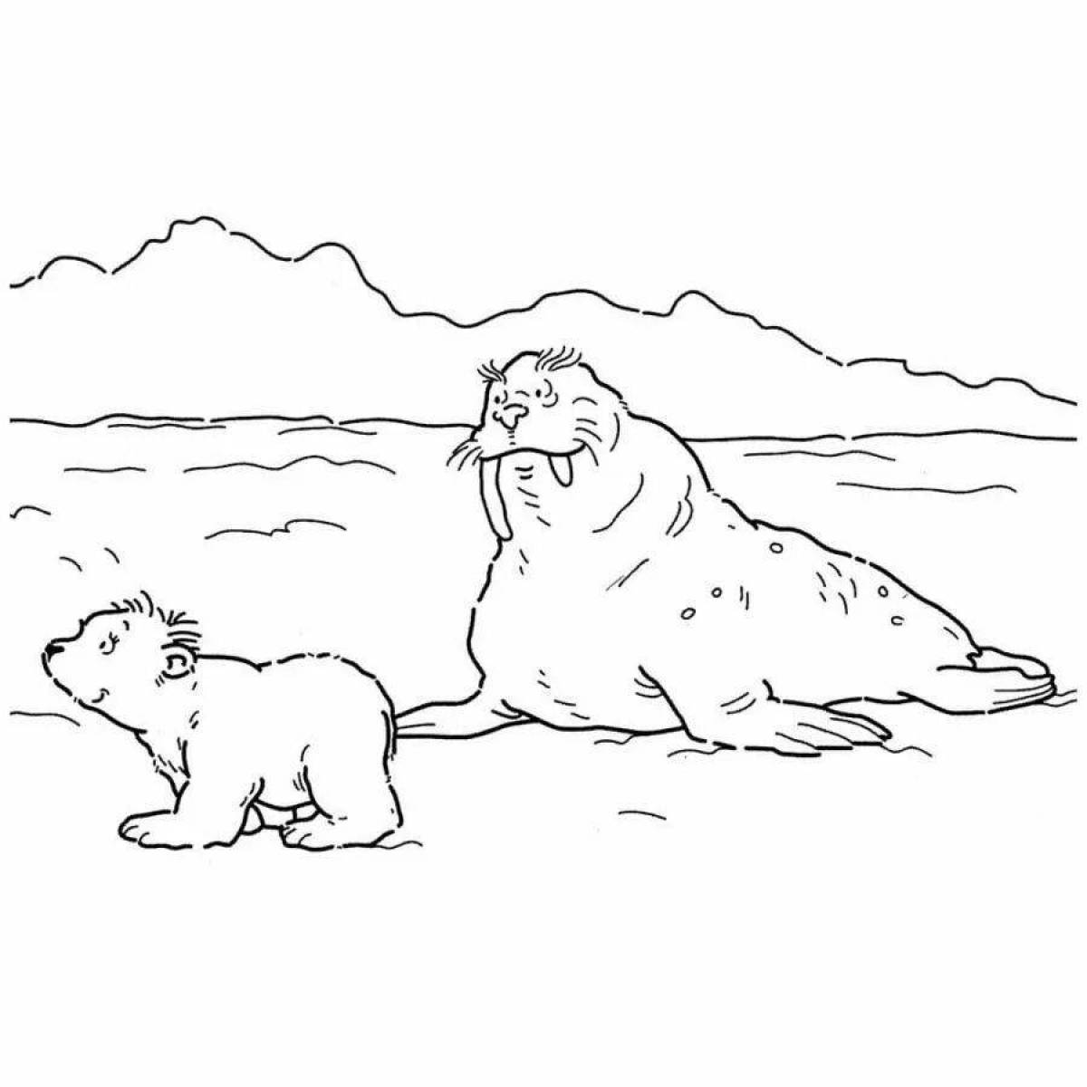 Glowing north pole coloring page
