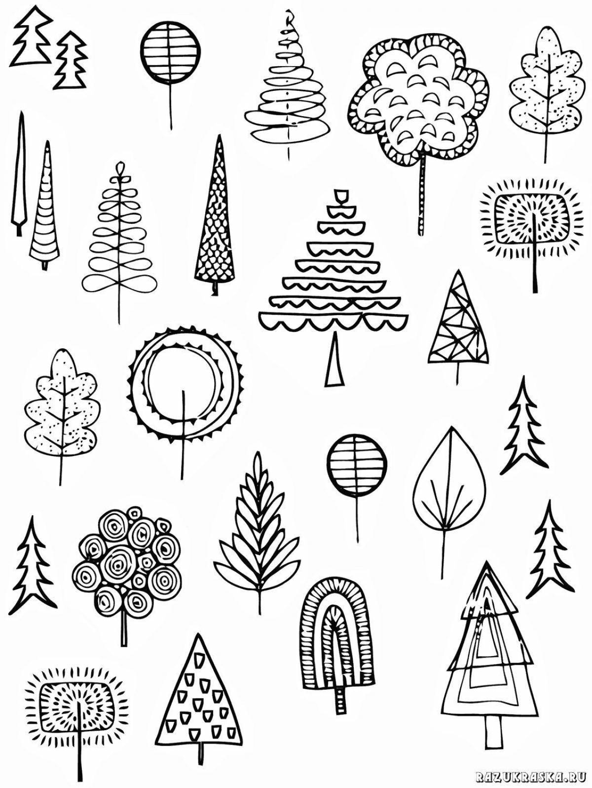Palace coloring coniferous trees