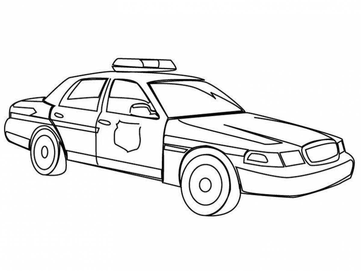 Драматическая автомобильная полицейская раскраска