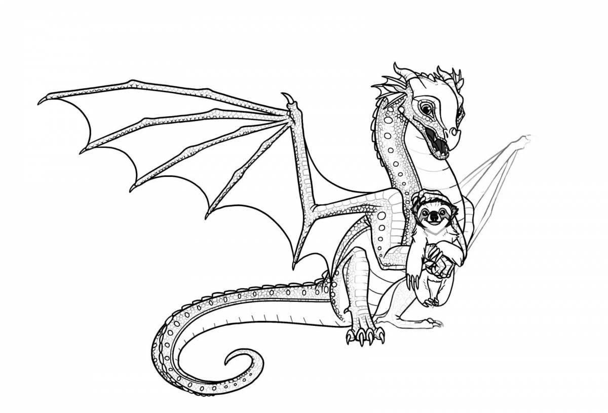 Majestic coloring page dragon saga