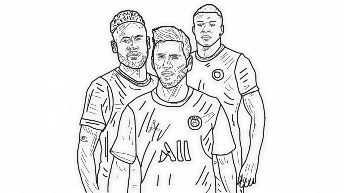 Neymar bright soccer player coloring page