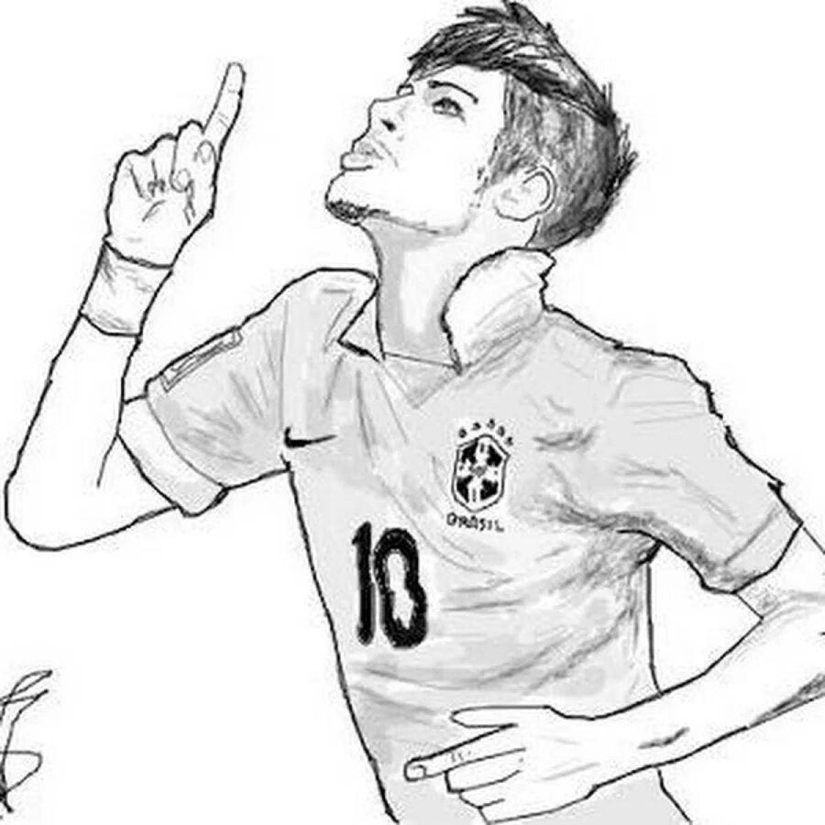 Neymar playful soccer player coloring page