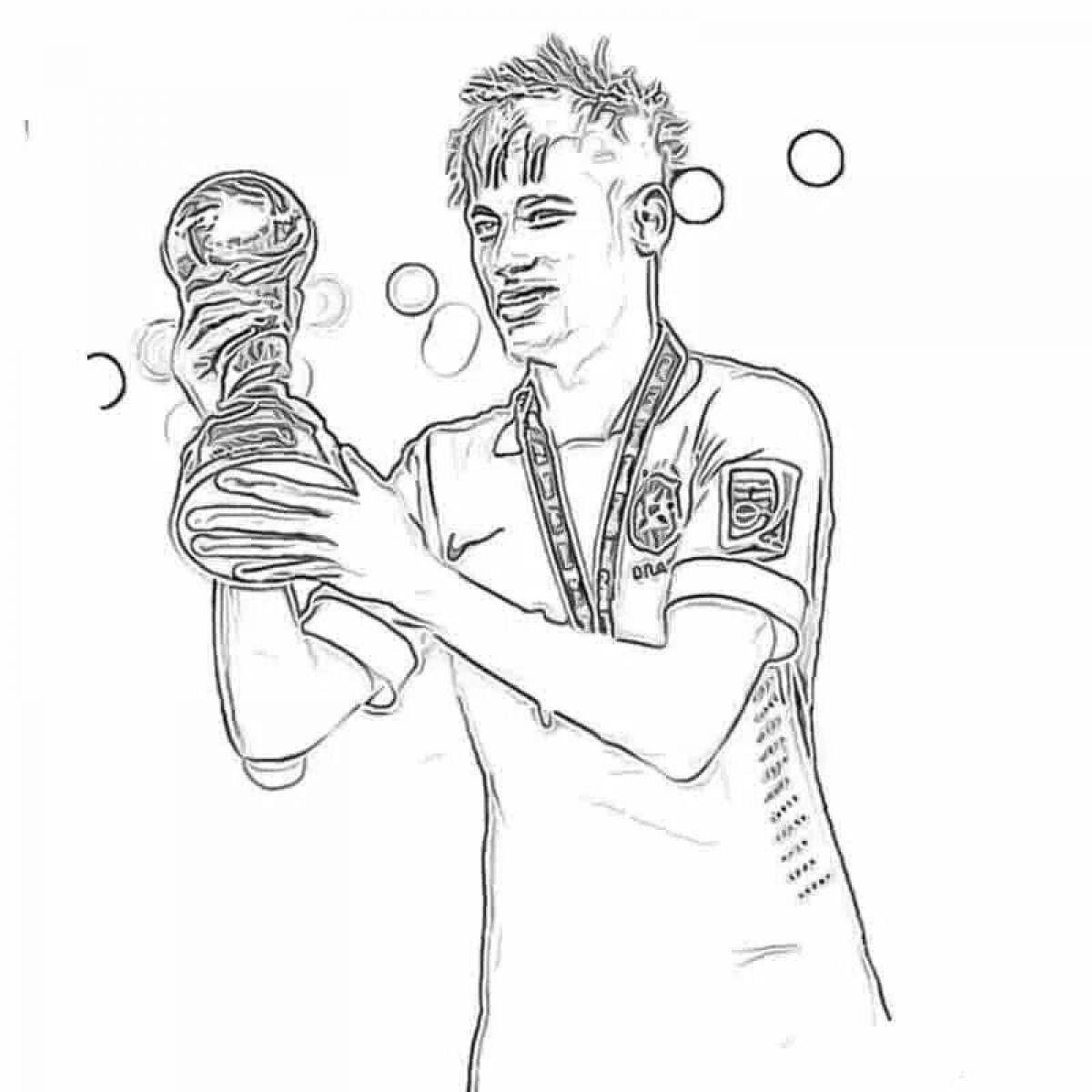 Neymar soccer player coloring page