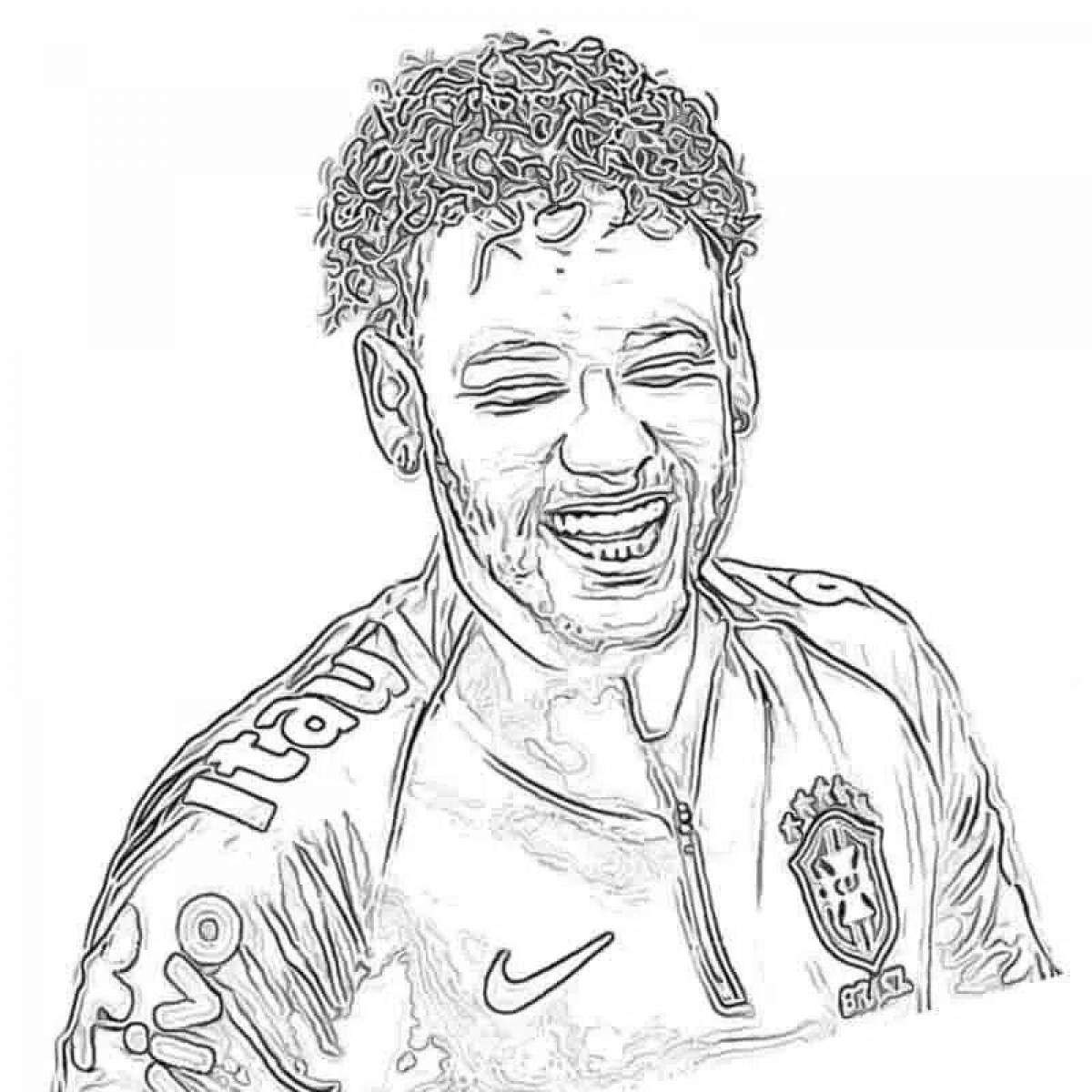 Coloring page charming soccer player neymar