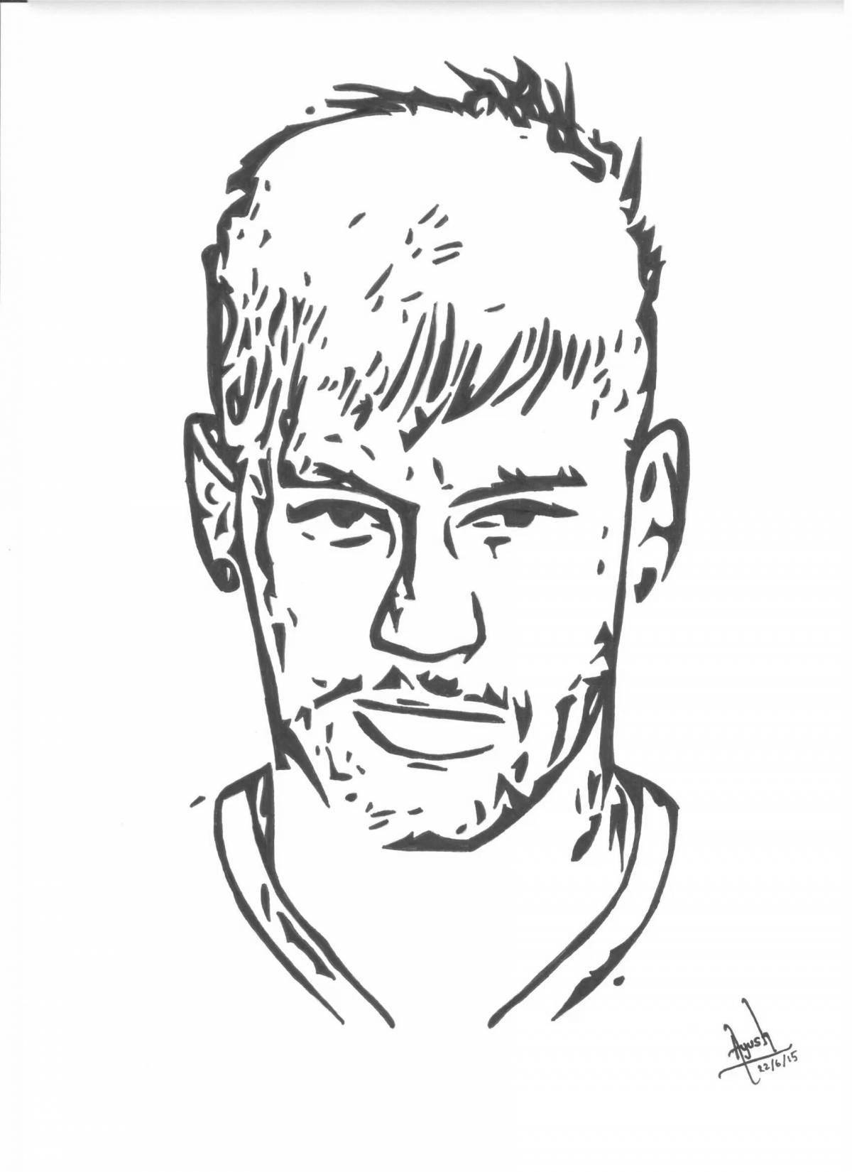 Neymar football player coloring page